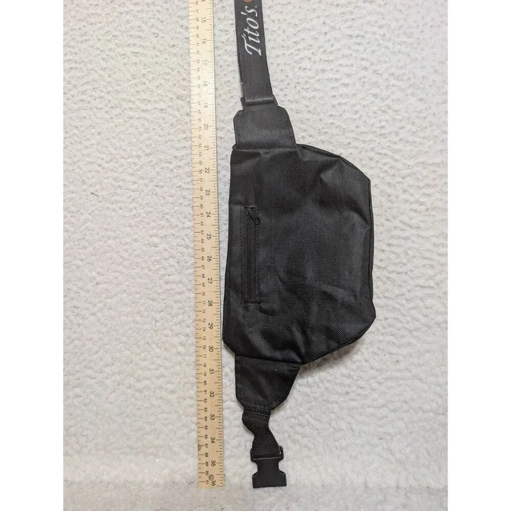 Tito's Handmade Vodka Black Fanny Pack Waist Bag 3 Pocket Adjustable OSFM